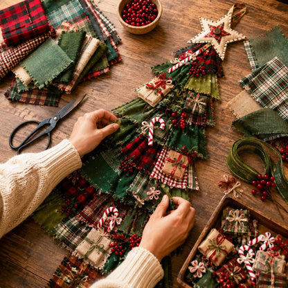 ⏳ Last Day 50% OFF – 🎄Beginner-Friendly DIY Oversized Patchwork Christmas Tree Door Hanging Kit | Complete Kit with All Tools & Step-by-Step Guide Included 💕