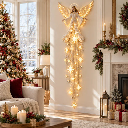 🔥Last Day 50% OFF✨ Angel Blessing Starfall Wall Light – Heavenly Christmas Wall Decor