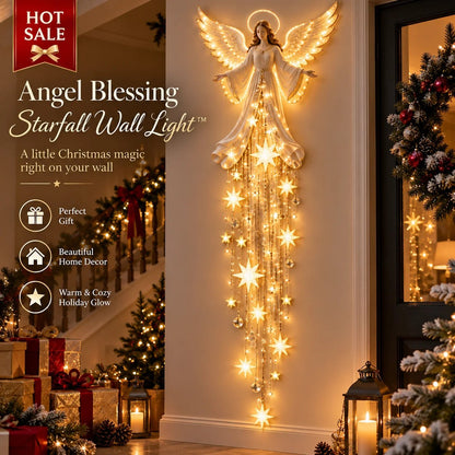 🔥Last Day 50% OFF✨ Angel Blessing Starfall Wall Light – Heavenly Christmas Wall Decor