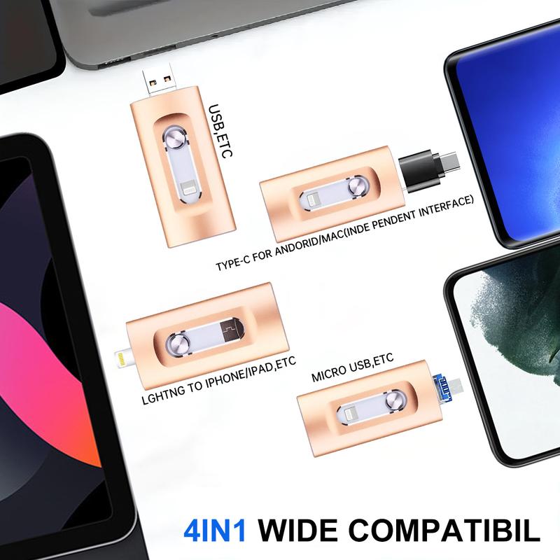 📱4-in-1 Mobile USB Flash Drive – Back Up Photos & Free Up Space