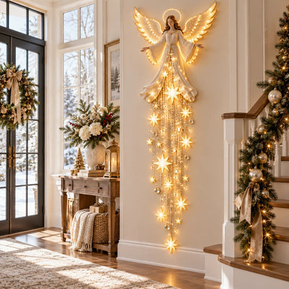 🔥Last Day 50% OFF✨ Angel Blessing Starfall Wall Light – Heavenly Christmas Wall Decor