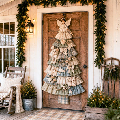 ⏳ Last Day 50% OFF – 🎄Beginner-Friendly DIY Oversized Patchwork Christmas Tree Door Hanging Kit | Complete Kit with All Tools & Step-by-Step Guide Included 💕
