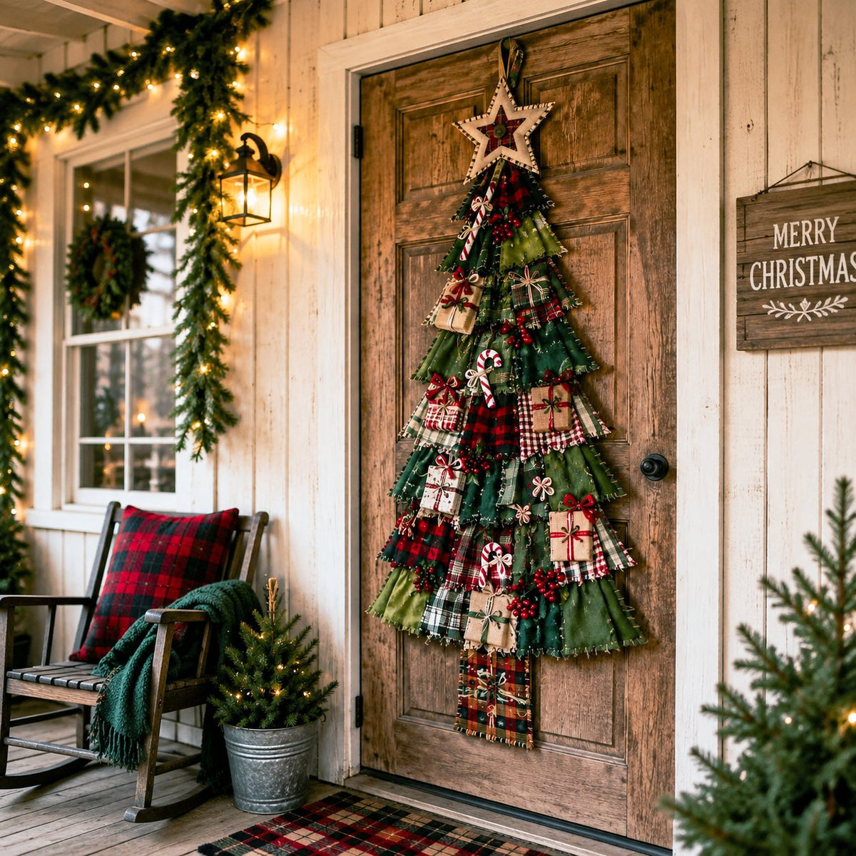 ⏳ Last Day 50% OFF – 🎄Beginner-Friendly DIY Oversized Patchwork Christmas Tree Door Hanging Kit | Complete Kit with All Tools & Step-by-Step Guide Included 💕