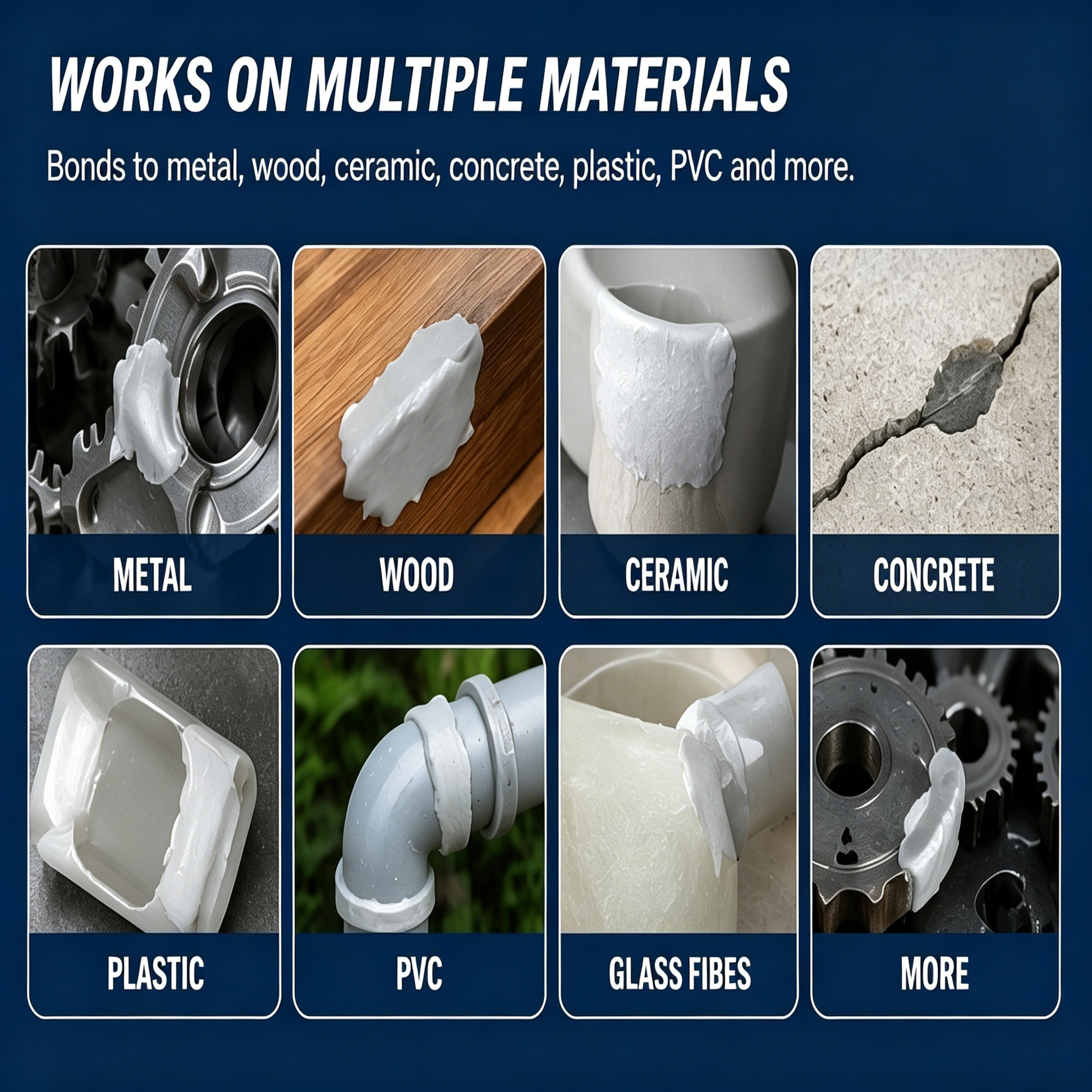 Epoxy putty works on multiple materials