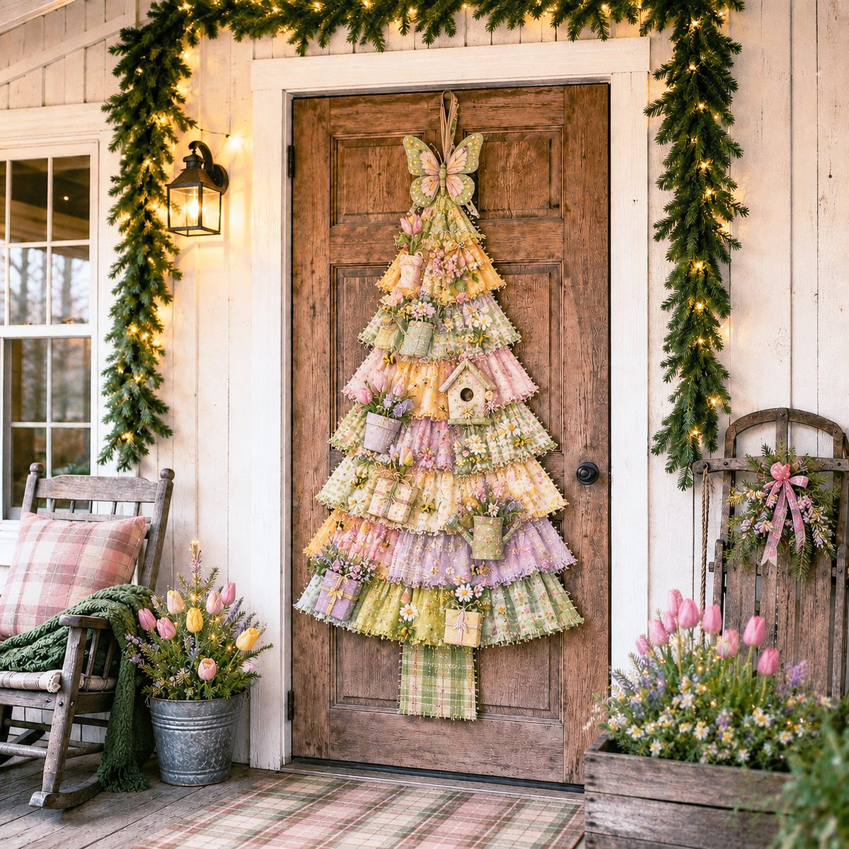⏳ Last Day 50% OFF – 🎄Beginner-Friendly DIY Oversized Patchwork Christmas Tree Door Hanging Kit | Complete Kit with All Tools & Step-by-Step Guide Included 💕