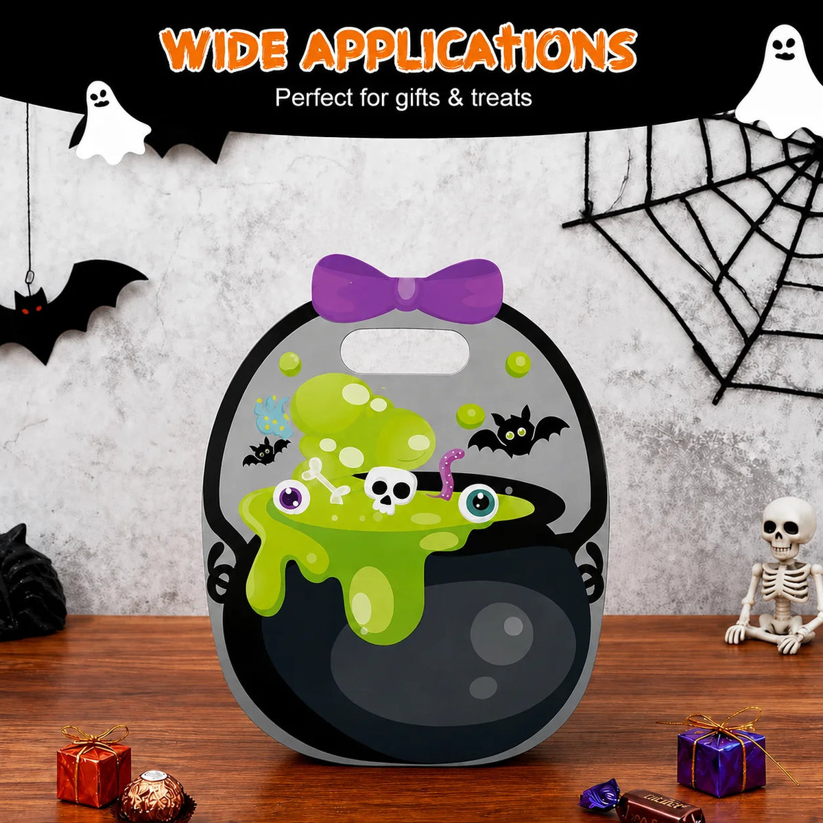 🥳2026 BESTSELLER🥳 Halloween Goodie Bags Plastic Candy Bag🎃