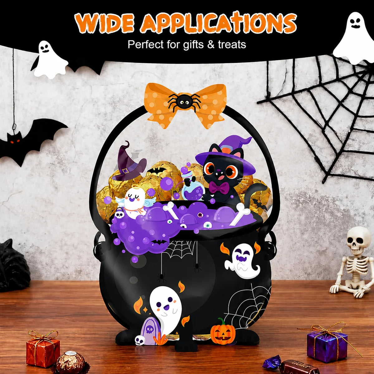 🥳2026 BESTSELLER🥳 Halloween Goodie Bags Plastic Candy Bag🎃