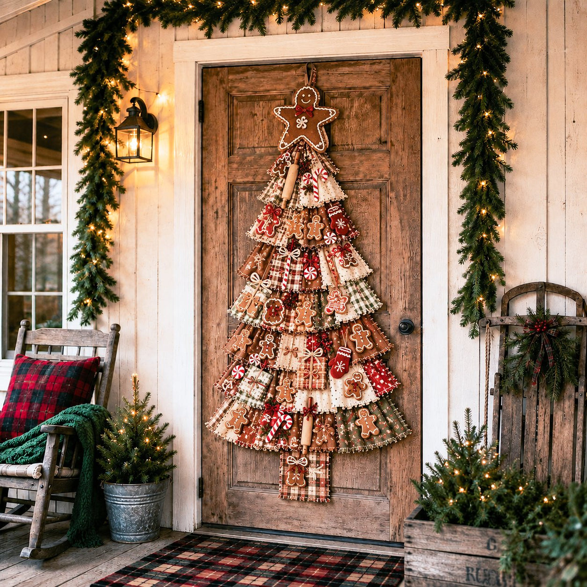⏳ Last Day 50% OFF – 🎄Beginner-Friendly DIY Oversized Patchwork Christmas Tree Door Hanging Kit | Complete Kit with All Tools & Step-by-Step Guide Included 💕