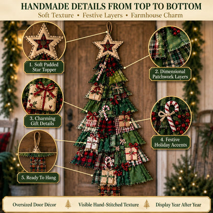 ⏳ Last Day 50% OFF – 🎄Beginner-Friendly DIY Oversized Patchwork Christmas Tree Door Hanging Kit | Complete Kit with All Tools & Step-by-Step Guide Included 💕