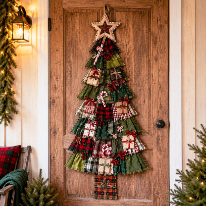 ⏳ Last Day 50% OFF – 🎄Beginner-Friendly DIY Oversized Patchwork Christmas Tree Door Hanging Kit | Complete Kit with All Tools & Step-by-Step Guide Included 💕