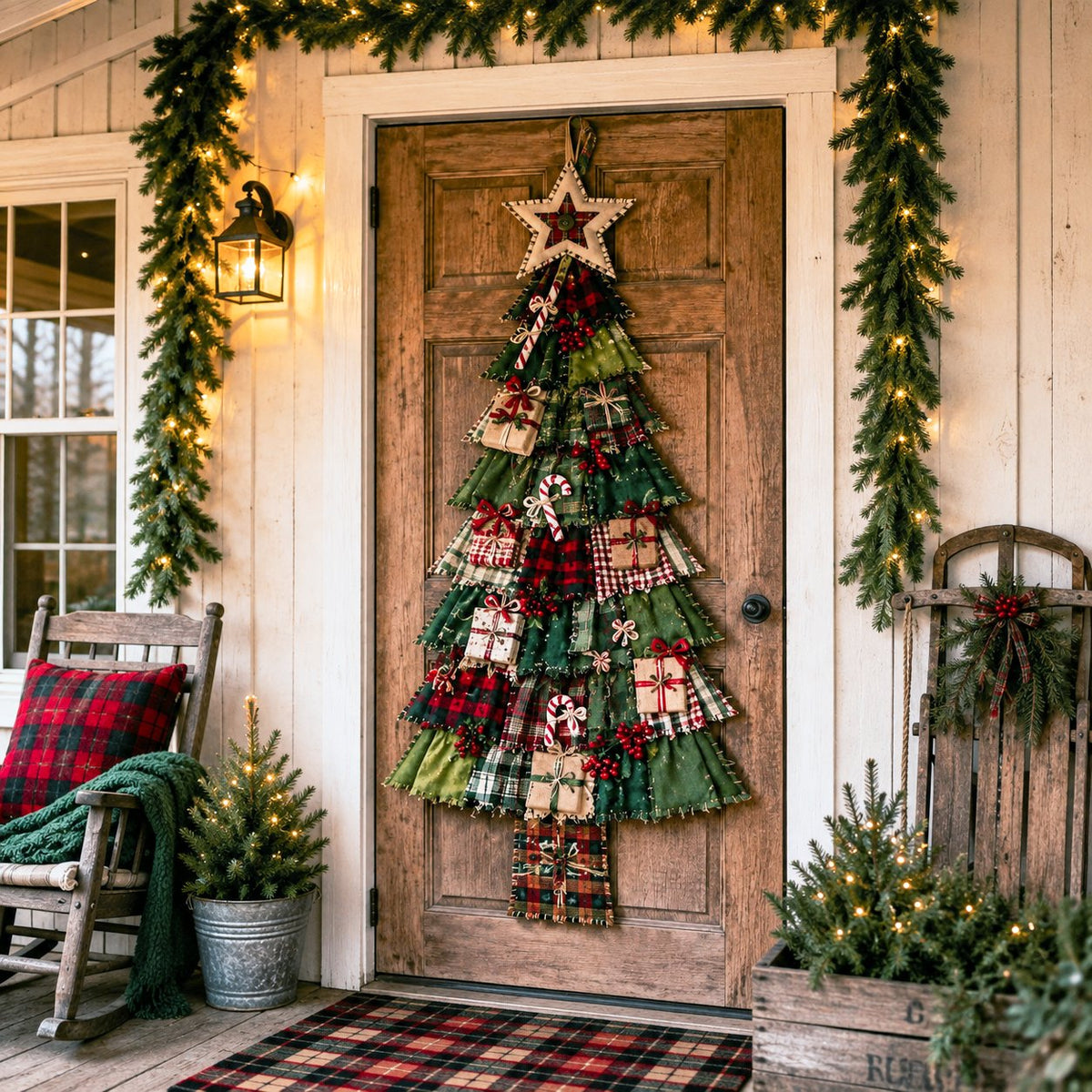 ⏳ Last Day 50% OFF – 🎄Beginner-Friendly DIY Oversized Patchwork Christmas Tree Door Hanging Kit | Complete Kit with All Tools & Step-by-Step Guide Included 💕