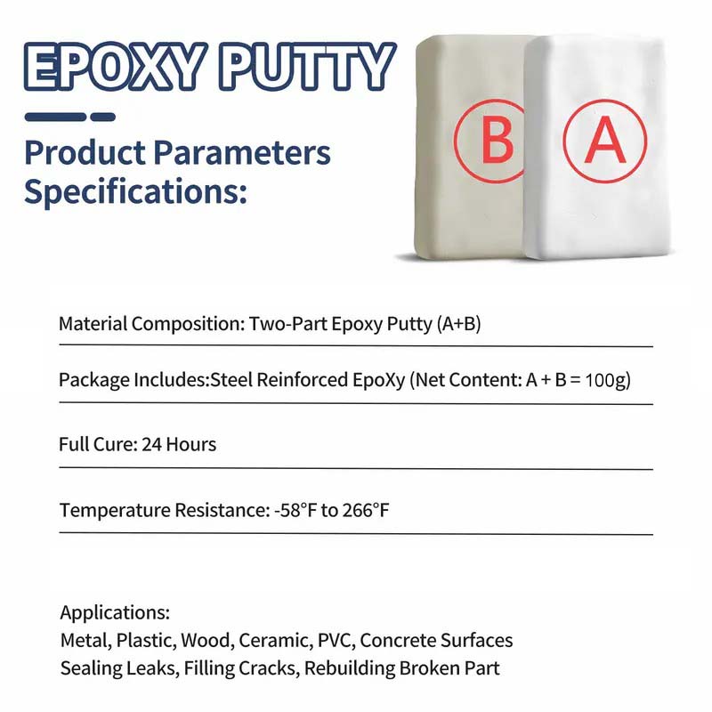 Epoxy putty product specifications