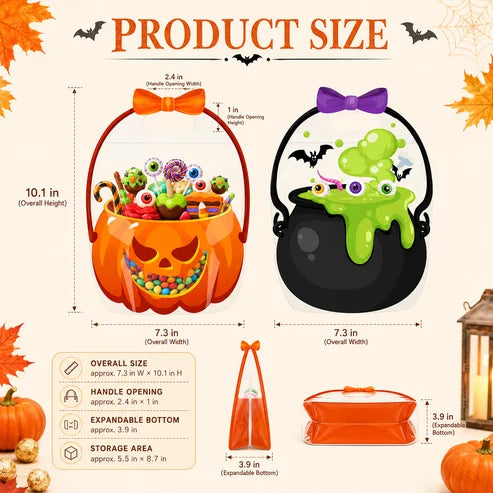 🥳2026 BESTSELLER🥳 Halloween Goodie Bags Plastic Candy Bag🎃
